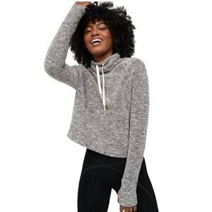 Aerie OFFLINE Snowday Mock Neck Sweatshirt Color True Black Size XS NWT